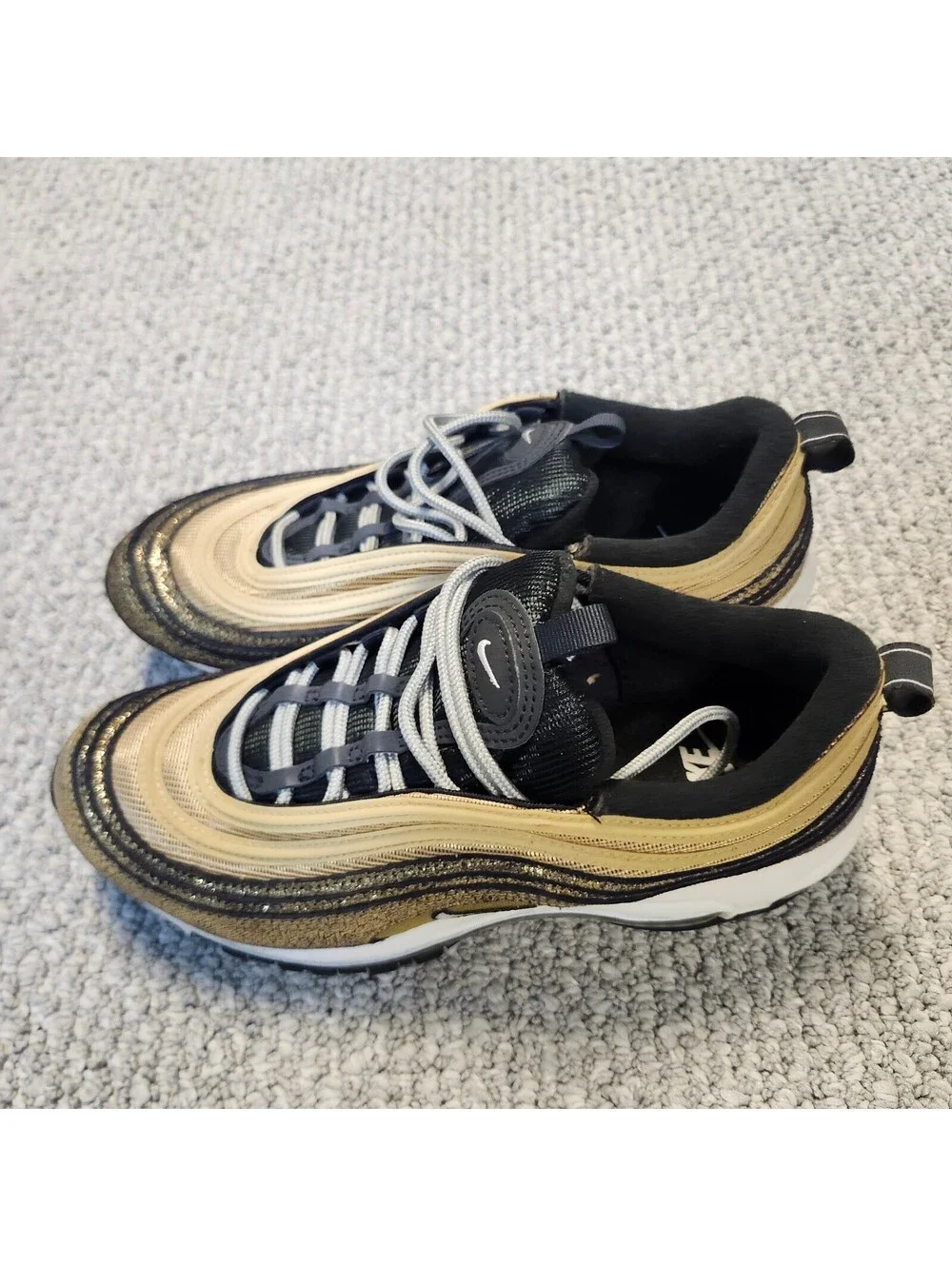 Nike Air Max 97 Golden Gals Women's Gold Black Lace Up Sneakers Size 8.5